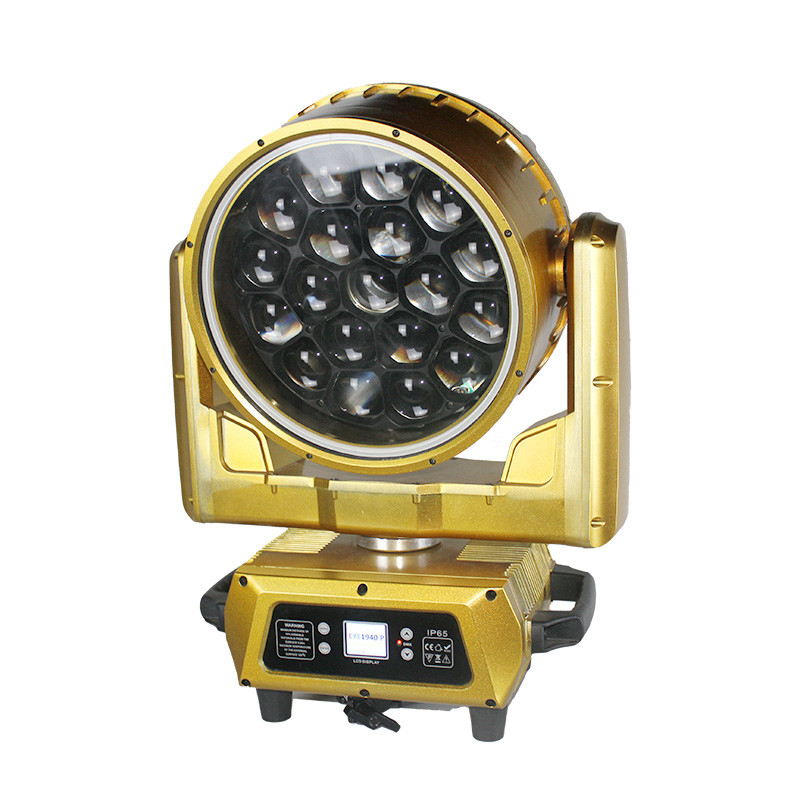 19×40W ذهبية متحركة رأس المسرح الضوء الخارجي ضوء شعاع لأحداث الزفاف