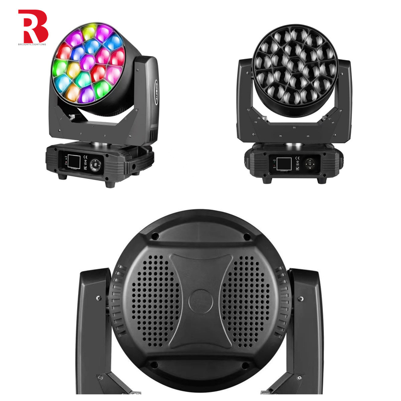 ضوء المسرح 19pcs*15w RGBW زوم عين LED رأس متحرك Dmx بيكسل للزفاف