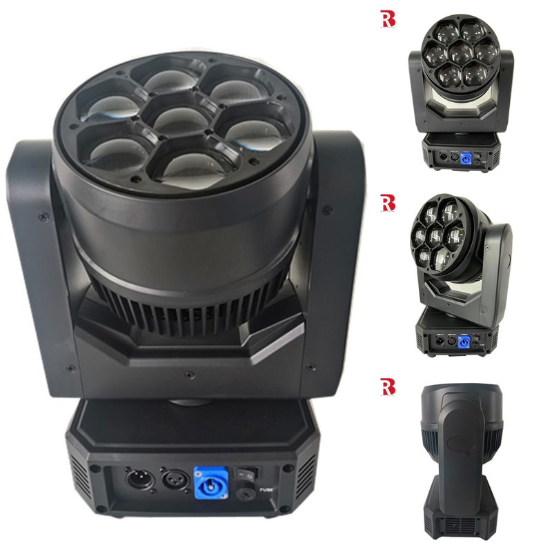 LED داخلي DMX512 Beeye رأس متحرك 7pcs 40W 4in1 ضوء لحفل الزفاف