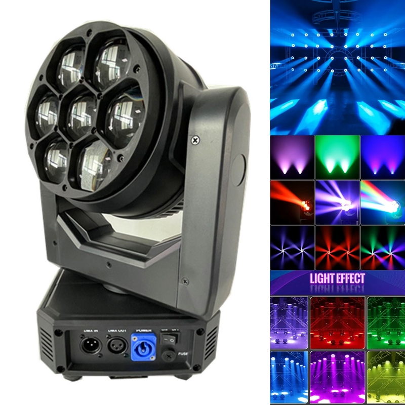 LED داخلي DMX512 Beeye رأس متحرك 7pcs 40W 4in1 ضوء لحفل الزفاف