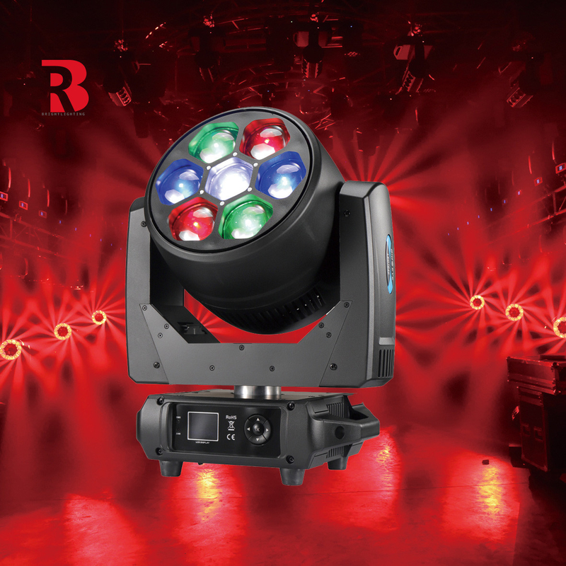 LED 240V 7*40W 51CH عين النحل مصباح رأس متحرك للمسرح المهني